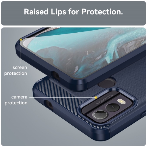 Силиконов Калъф Carbon за Nokia C22, Син