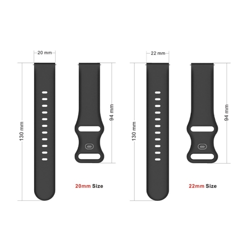 Универсална силиконова каишка за часовници Samsung, Huawei, Amazfit, 22mm, Син