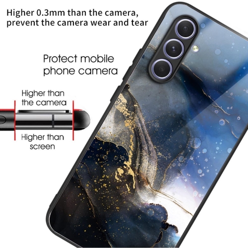 Стъклен Гръб Glass за Samsung Galaxy A54 5G, Син мрамор
