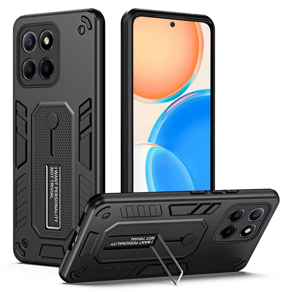 Удароустойчив калъф за Honor X8 5G, Finger Hoder, Bracket, Черен