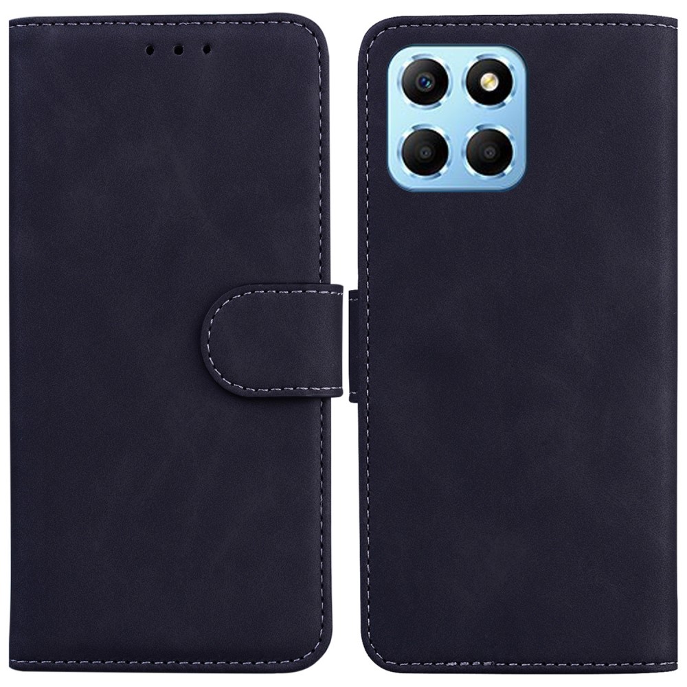 Калъф Тефтер Leather Wallet за Honor X8 5G, Черен