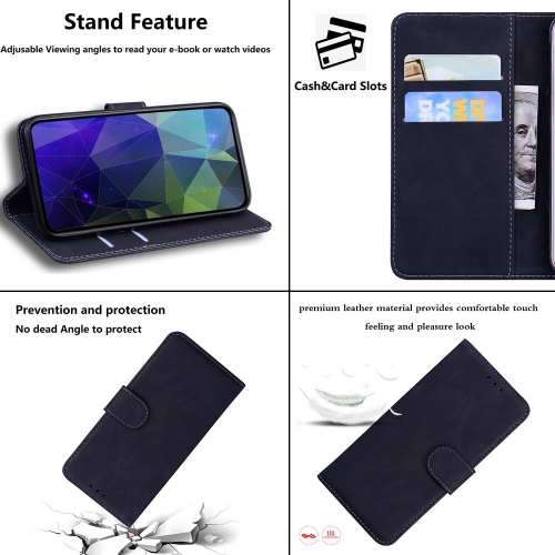 Калъф Тефтер Leather Wallet за Honor X8 5G, Черен