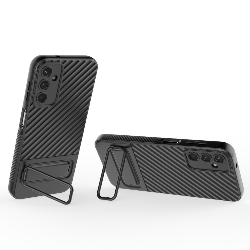 Силиконов калъф Shell Kickstand за Samsung Galaxy A14 5G, Черен