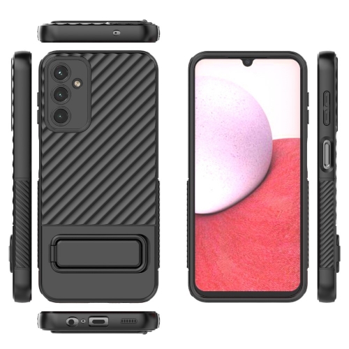 Силиконов калъф Shell Kickstand за Samsung Galaxy A14 5G, Черен