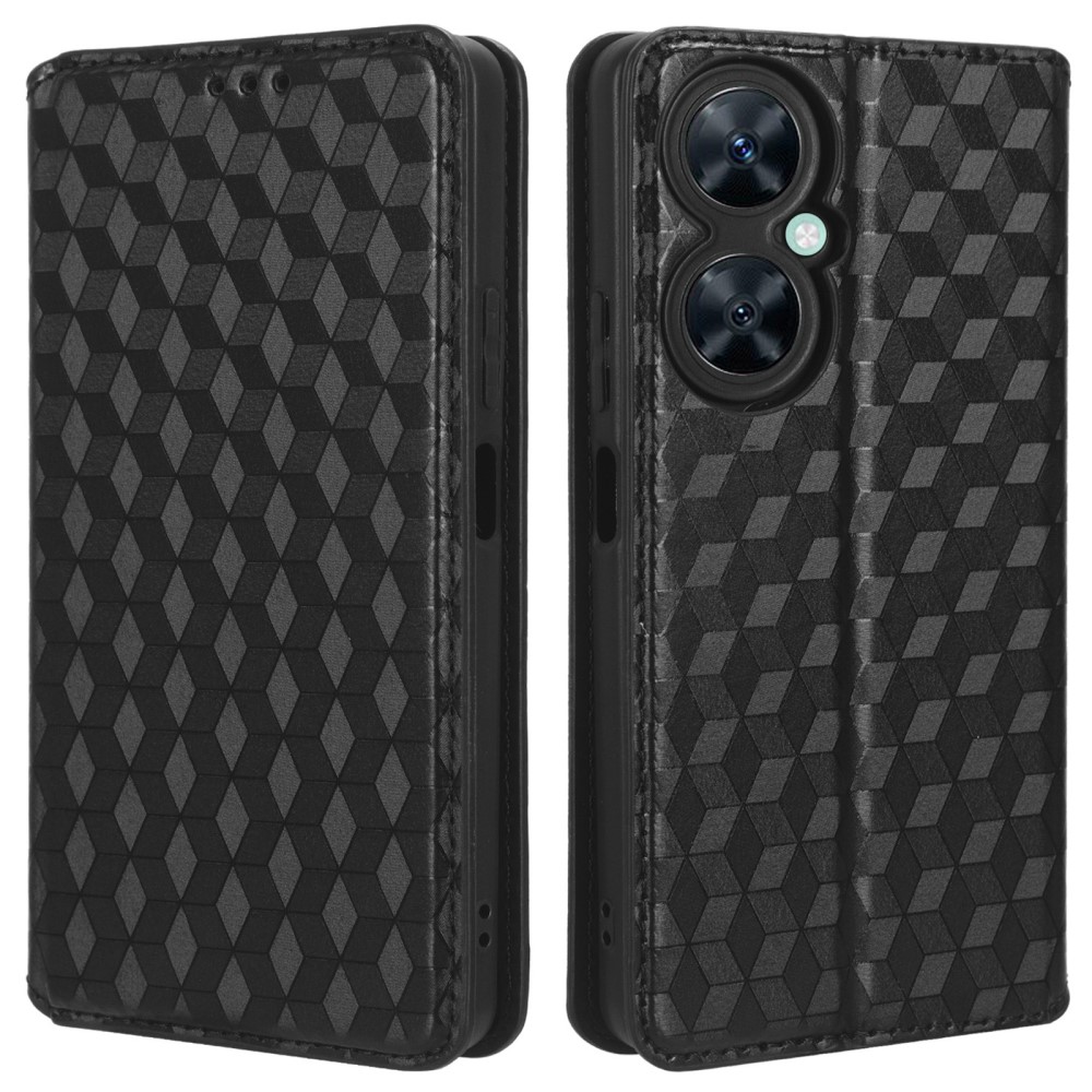 Калъф Тефтер Wallet Rhombus за Huawei Nova 11i, Черен