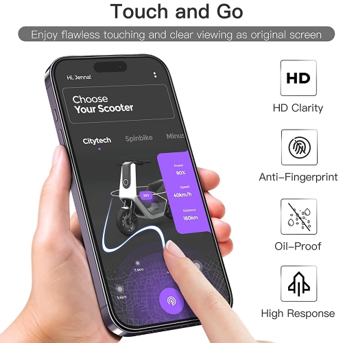 Стъклен Протектор 5D Full Glue за iPhone 14 Pro, Черен