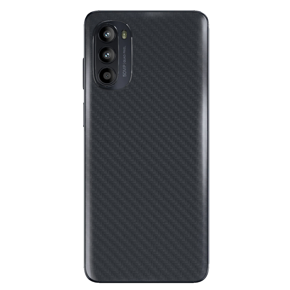 Фолио Протектор за гърба на Motorola G52, Черен Карбон