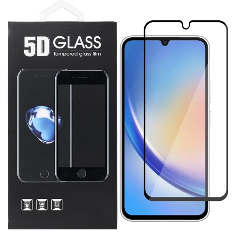 Стъклен Протектор 5D Full Glue за Samsung Galaxy A34 5G, Черен