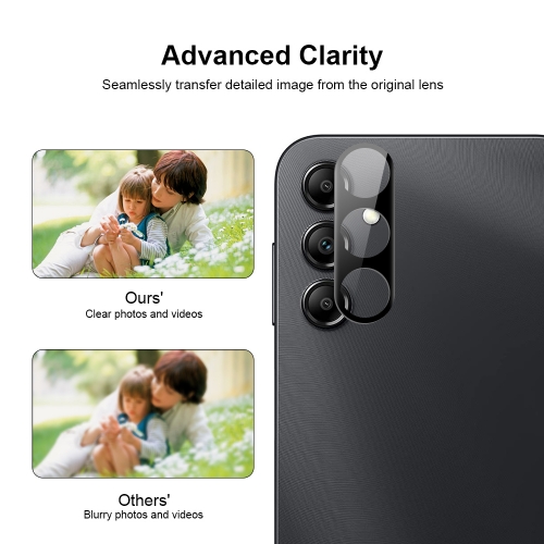 Стъклен 3D Протектор за Камерата на Samsung Galaxy A14 / A24 / A34, Черен