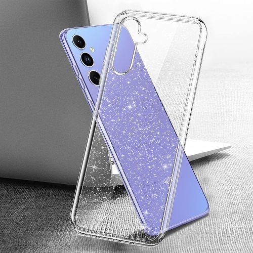 Силиконов калъф Crystal Glitter за Samsung Galaxy A24 4G, Сребристи частици