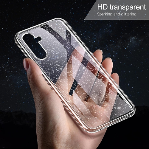Силиконов калъф Crystal Glitter за Samsung Galaxy A24 4G, Сребристи частици