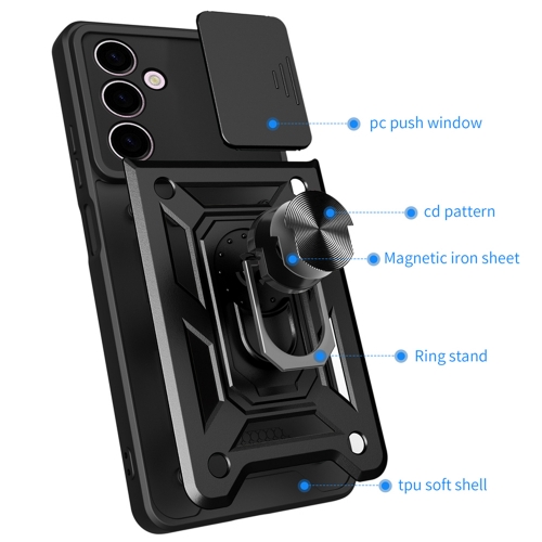 Удароустойчив калъф Slide Camera за Samsung Galaxy A24 4G, Черен