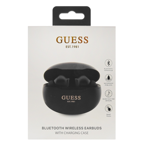 Слушалки Guess Metalic Finish True Wireless 5.3, GUTWST50BK, TWS, Черен, 3666339120870