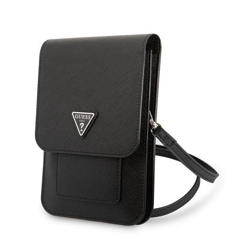 Универсална Чанта GUESS PU Saffiana Triangle Logo, Черен