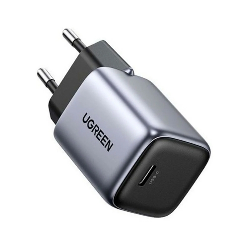Зарядно UGREEN CD319, 220V, 1xUSB-C, GaN, 30W, PD, NEXOD, Черен