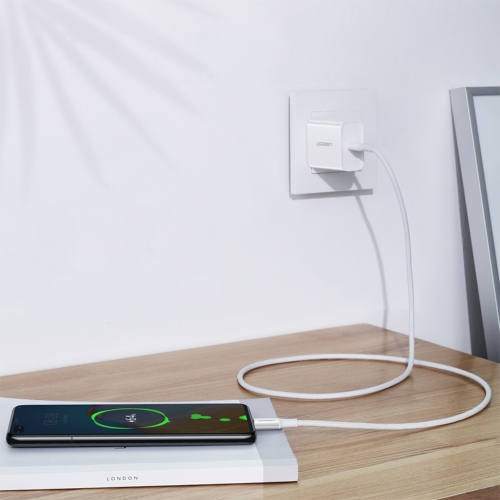 Кабел UGREEN US300, USB-C към USB-C, 5A, 100W, 2m, Бял