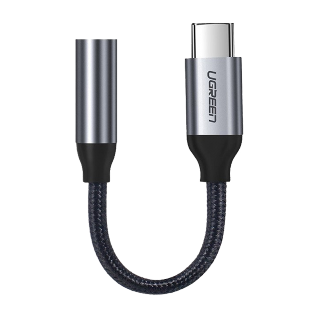 Адаптер кабел UGREEN AV161 плетен USB-C to 3.5mm AUX Audio, 10cm