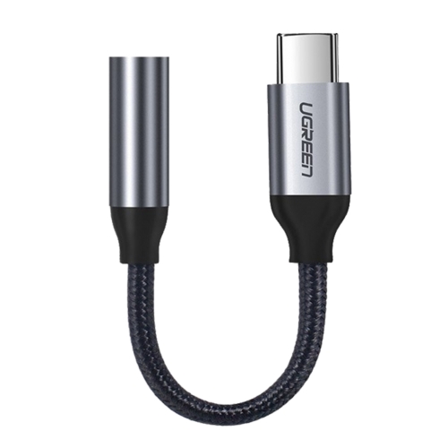 Адаптер кабел UGREEN AV161 плетен USB-C to 3.5mm AUX Audio, 10cm