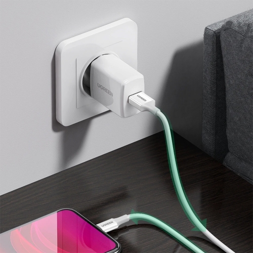 Кабел UGREEN US155, USB-A към Lightning, MFI, 1m, Бял