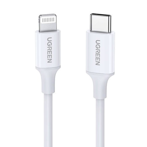 Кабел UGREEN US171, USB-C към Lightning, MFI, 1m, Бял