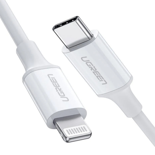 Кабел UGREEN US171, USB-C към Lightning, MFI, 1m, Бял