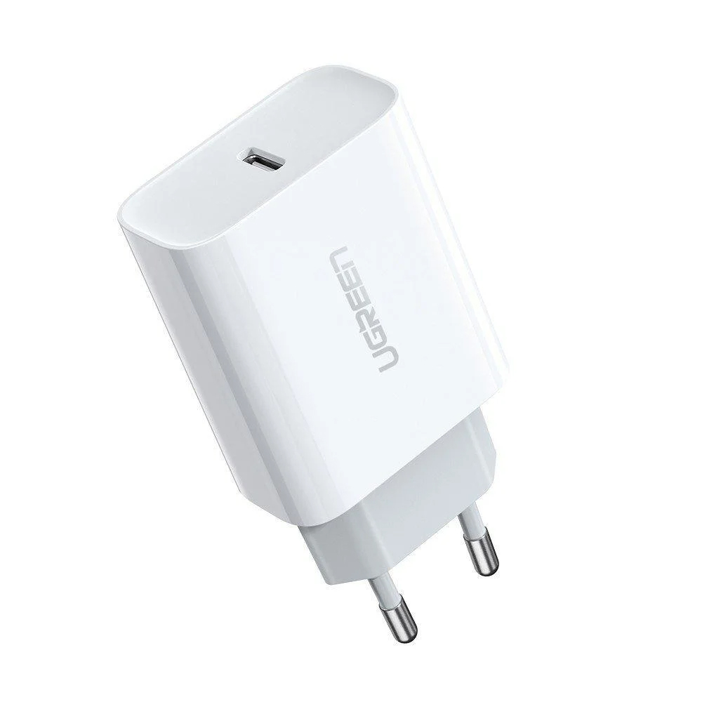 Зарядно UGREEN CD137, 220V, 1xUSB-C, 20W, PD, Бяло