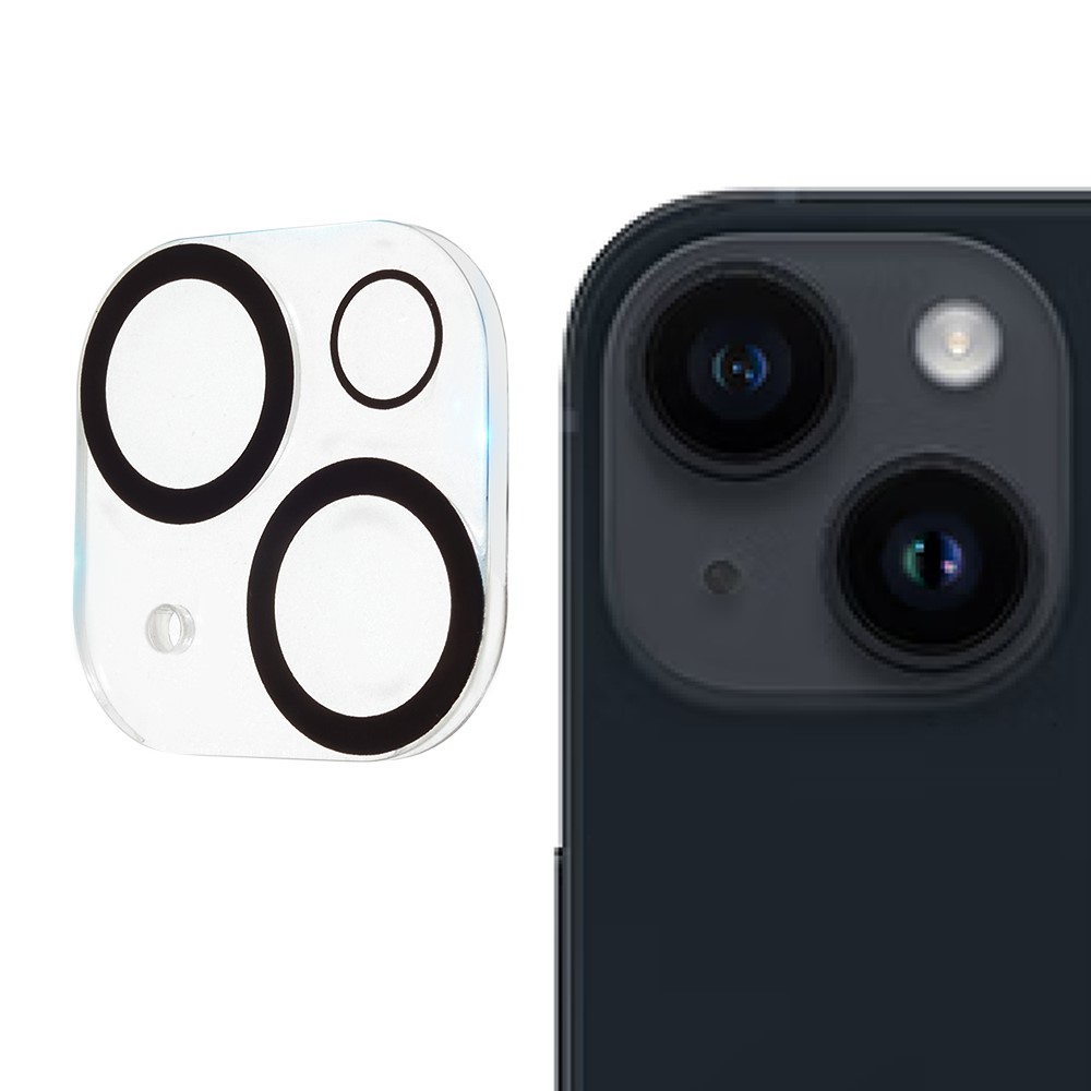 Стъклен Протектор за камерата на iPhone 15, Черен