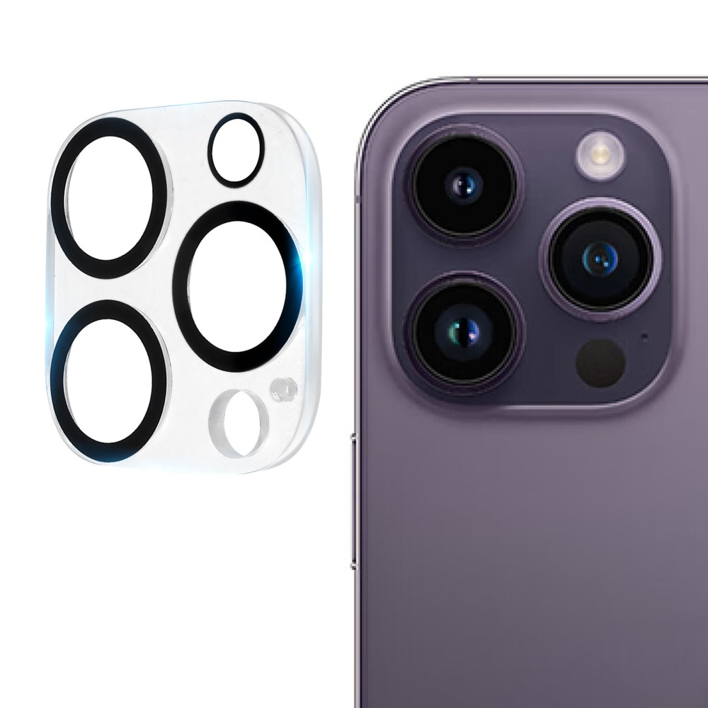 Стъклен Протектор за камерата на iPhone 15 Pro Max, Черен
