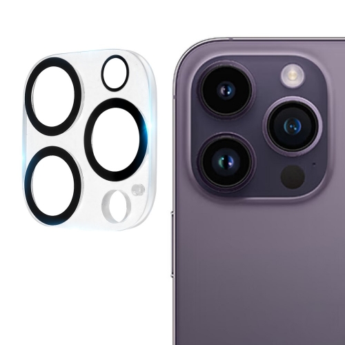 Стъклен Протектор за камерата на iPhone 15 Pro Max, Черен