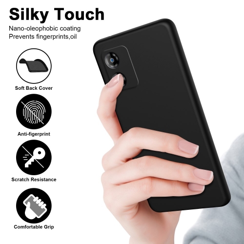 Силиконов калъф Fiber Lining за Motorola E13, 2.2 mm, Черен
