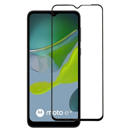 Стъклен Протектор Full Glue за Motorola E13, Черен