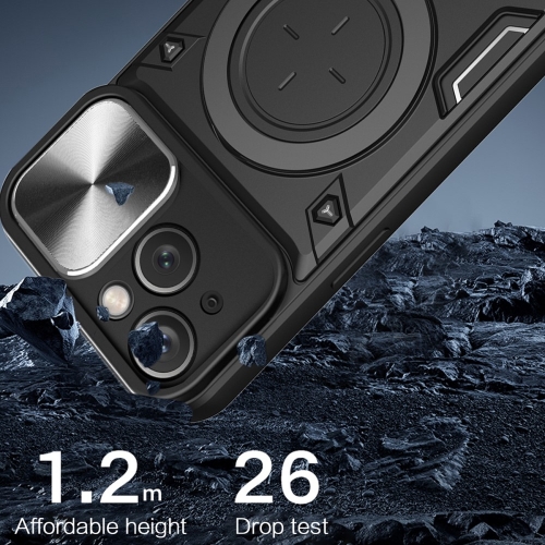Удароустойчив калъф Rotating Kickstand за iPhone 15, Черен