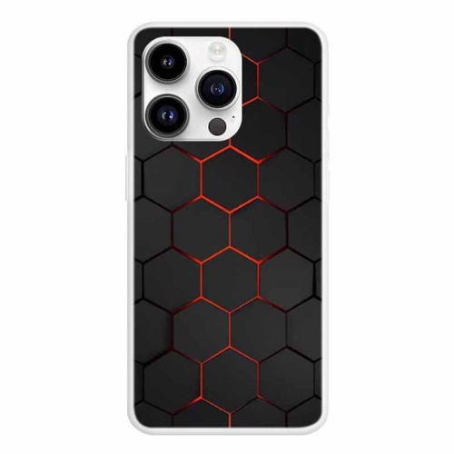 Силиконов калъф за iPhone 15 Pro, Огнена пчелна пита