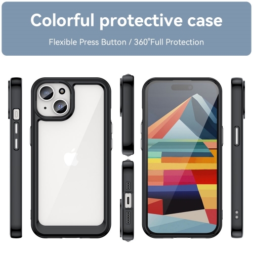 Удароустойчив калъф Shockproof за iPhone 15, Черен