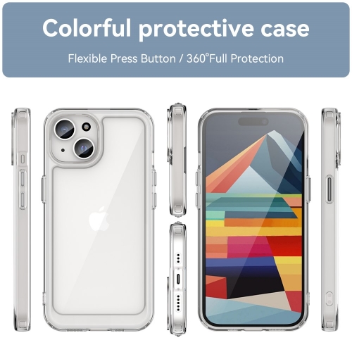 Удароустойчив калъф Shockproof за iPhone 15, Прозрачен