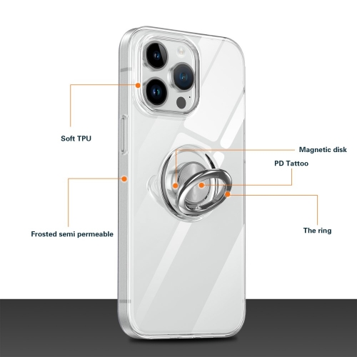 Силиконов калъф Crystal Kickstand за iPhone 15, Прозрачен