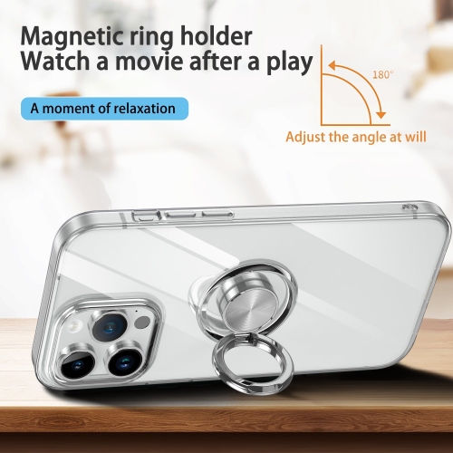 Силиконов калъф Crystal Kickstand за iPhone 15, Прозрачен