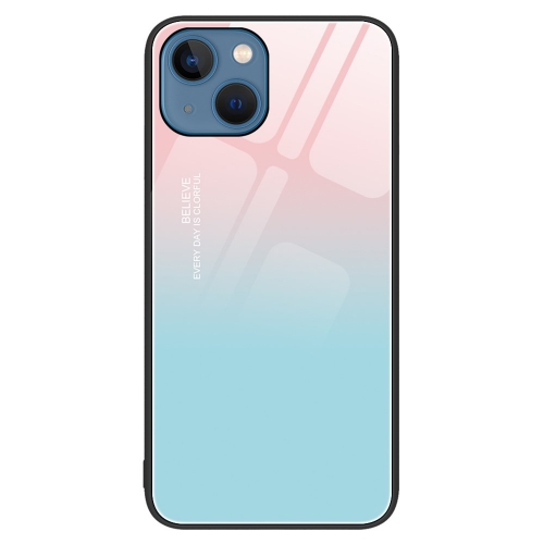 Калъф Glass за iPhone 15, Розов-Зелен