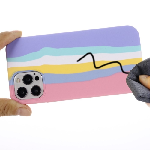 Удароустойчив калъф Rainbow Design за iPhone 15 Pro, Розова дъга