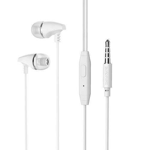 Слушалки с микрофон BOROFONE BM25, Sound Edge, Бял