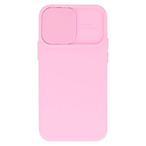 Силиконов калъф Camshield Soft за iPhone 15, Светло розов