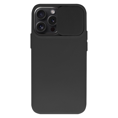 Силиконов калъф Camshield Soft за iPhone 15 Pro Max, Черен