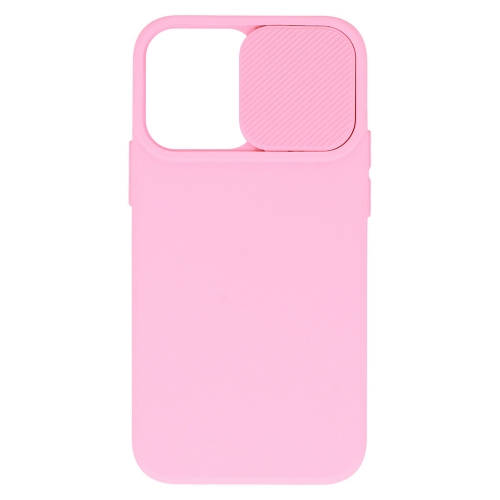 Силиконов калъф Camshield Soft за iPhone 15 Pro Max, Светло розов