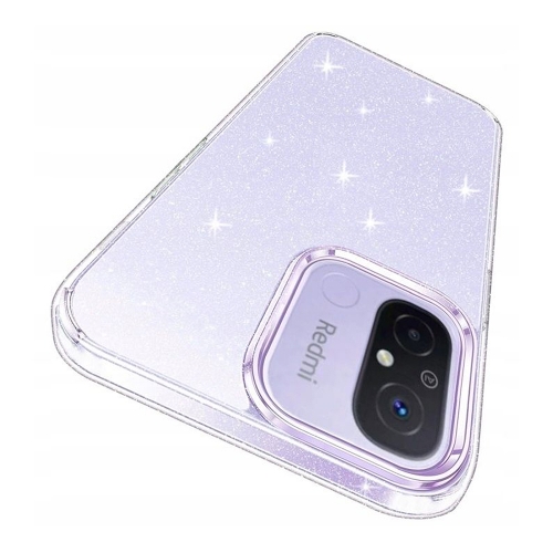 Силиконов калъф Crystal Glitter за Xiaomi Redmi 12C, Сребристи частици