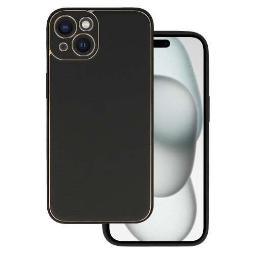 Удароустойчив калъф Luxury за iPhone 15 Plus, Черен