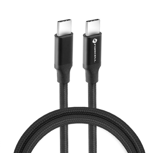 Кабел FORCELL C391, Type C - Type C, 1m, QC4.0, 5A/20V, PD100W, E-mark, 4K,Thunderbolt, 20Gbit/s, Черен