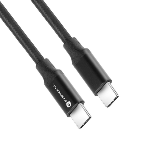 Кабел FORCELL C391, Type C - Type C, 1m, QC4.0, 5A/20V, PD100W, E-mark, 4K,Thunderbolt, 20Gbit/s, Черен
