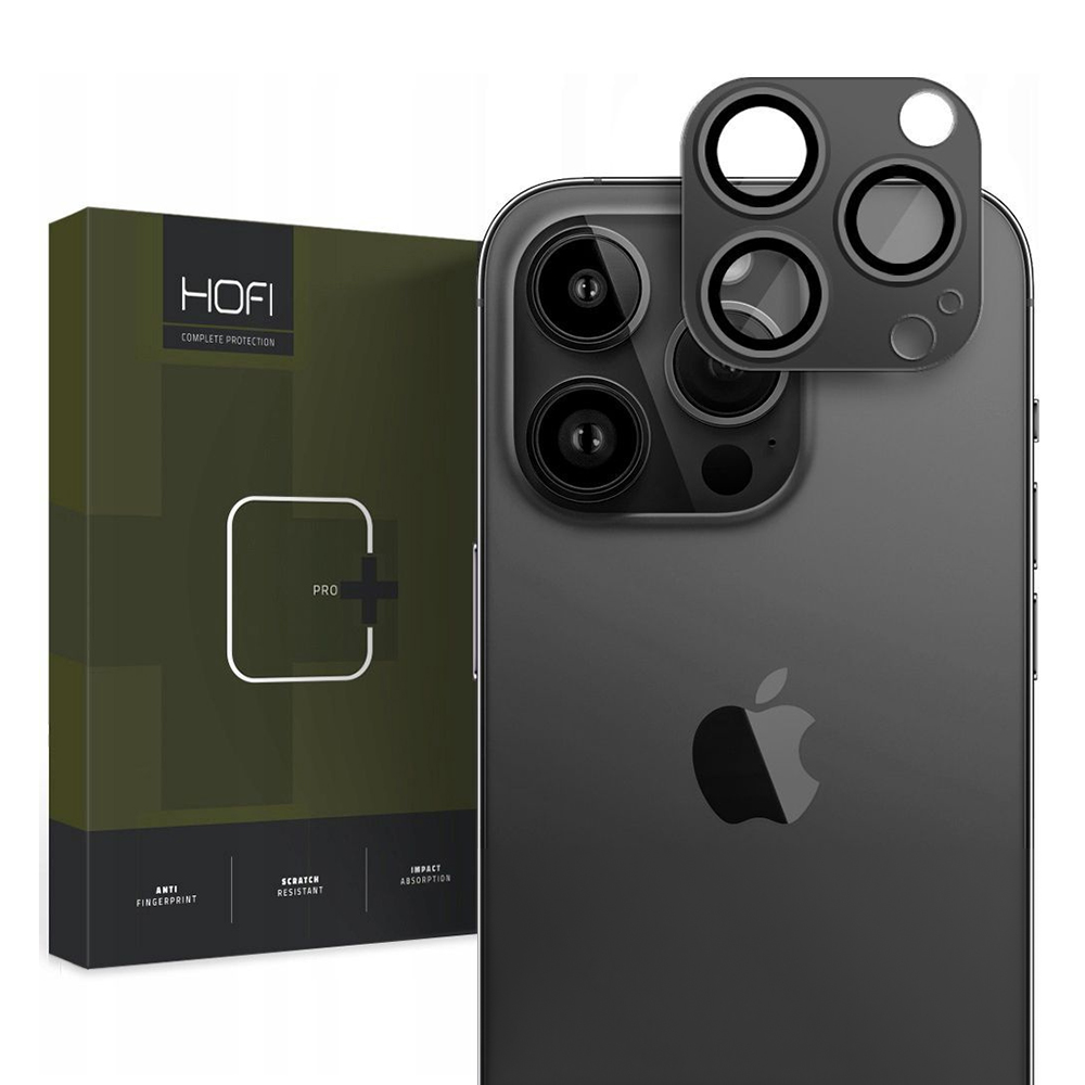 Стъклен Протектор HOFI за камерата на iPhone 15 Pro / 15 Pro Max, Черен