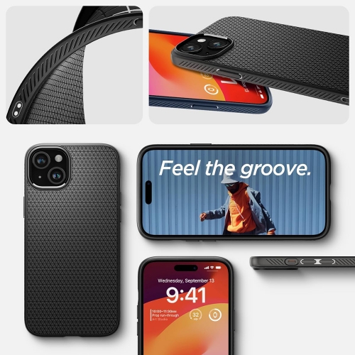 Удароустойчив Калъф Spigen Liquid Air за iPhone 15, ACS06790, Matte, Черен