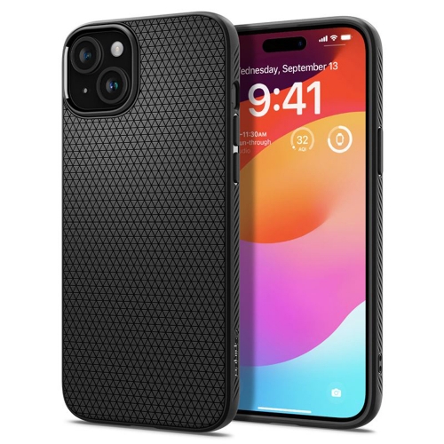 Удароустойчив Калъф Spigen Liquid Air за iPhone 15 Plus, ACS06650, Matte, Черен